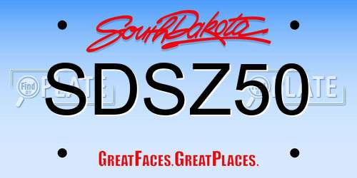 SDSZ50 South Dakota License Plate