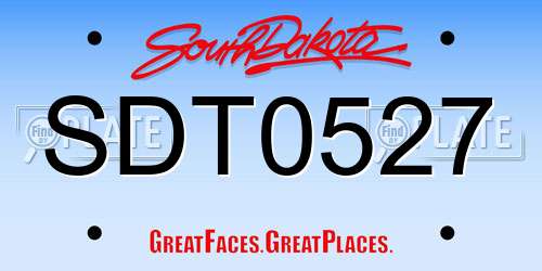 SDT0527 South Dakota License Plate