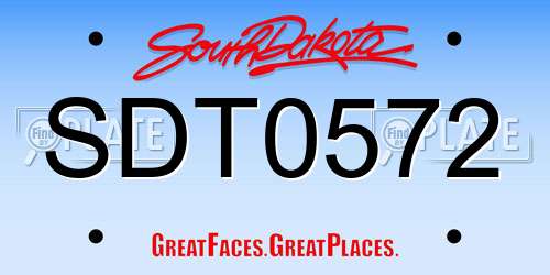 SDT0572 South Dakota License Plate