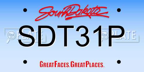 SDT31P South Dakota License Plate