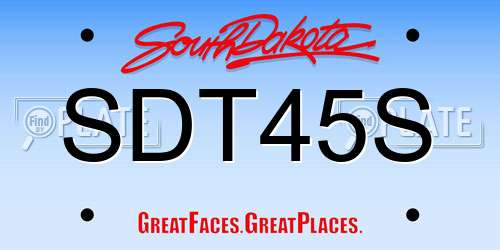 SDT45S South Dakota License Plate