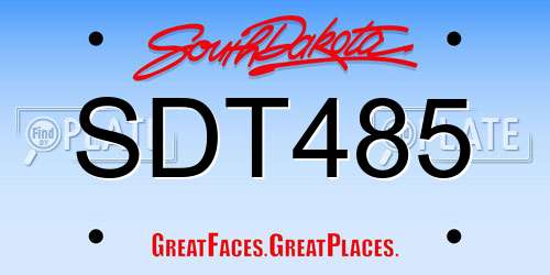 SDT485 South Dakota License Plate