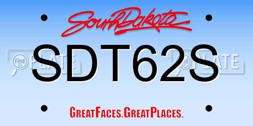 SDT62S South Dakota License Plate