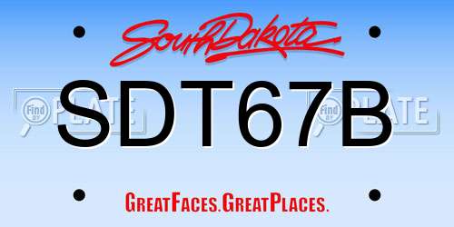 SDT67B South Dakota License Plate