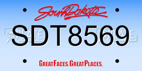 SDT8569 South Dakota License Plate