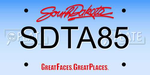 SDTA85 South Dakota License Plate