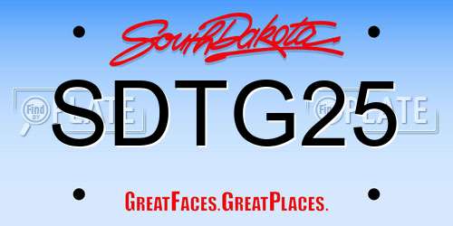 SDTG25 South Dakota License Plate