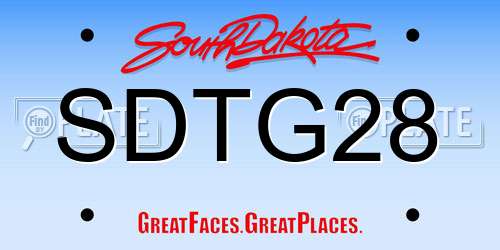 SDTG28 South Dakota License Plate
