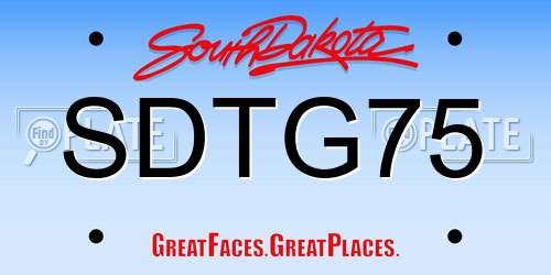 SDTG75 South Dakota License Plate