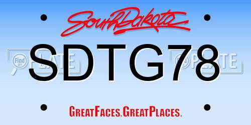 SDTG78 South Dakota License Plate
