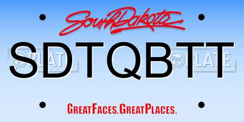 SDTQBTT South Dakota License Plate