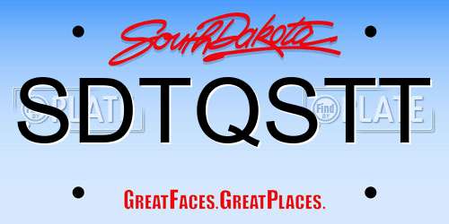 SDTQSTT South Dakota License Plate