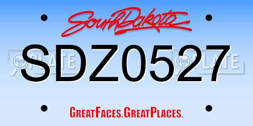 SDZ0527 South Dakota License Plate
