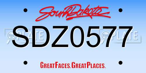 SDZ0577 South Dakota License Plate
