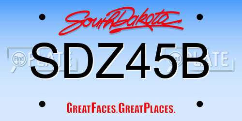 SDZ45B South Dakota License Plate