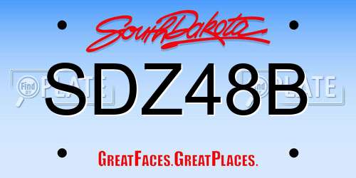 SDZ48B South Dakota License Plate