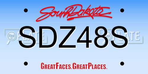 SDZ48S South Dakota License Plate
