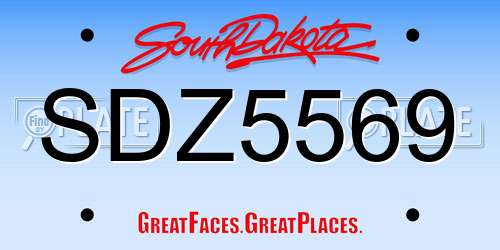 SDZ5569 South Dakota License Plate