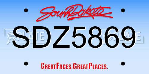SDZ5869 South Dakota License Plate