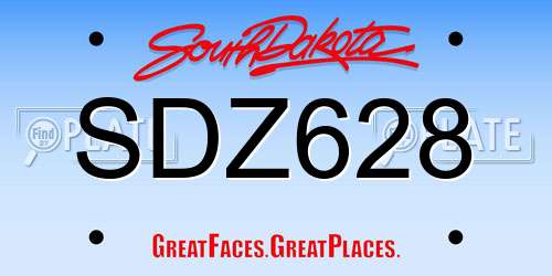 SDZ628 South Dakota License Plate