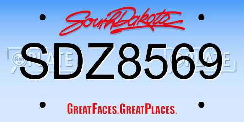 SDZ8569 South Dakota License Plate