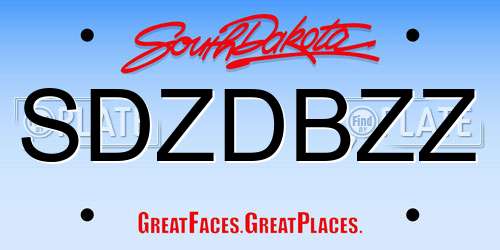 SDZDBZZ South Dakota License Plate