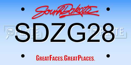 SDZG28 South Dakota License Plate