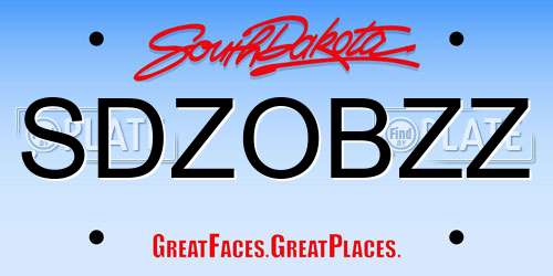 SDZOBZZ South Dakota License Plate