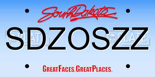 SDZOSZZ South Dakota License Plate