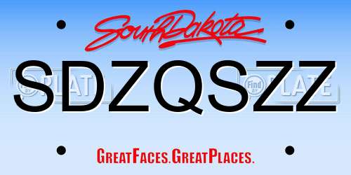SDZQSZZ South Dakota License Plate