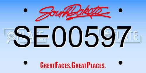 SE00597 South Dakota License Plate