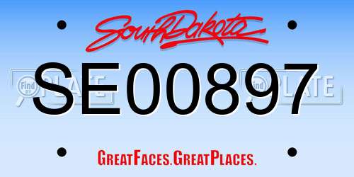 SE00897 South Dakota License Plate