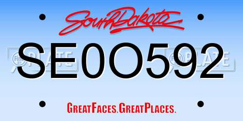 SE0O592 South Dakota License Plate