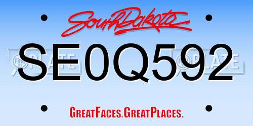 SE0Q592 South Dakota License Plate