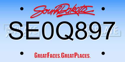 SE0Q897 South Dakota License Plate
