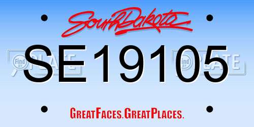 SE19105 South Dakota License Plate