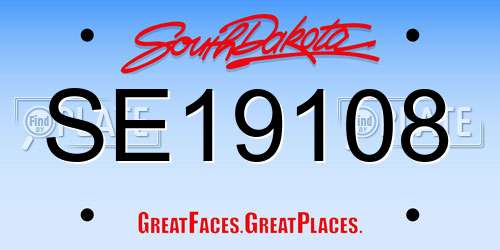 SE19108 South Dakota License Plate