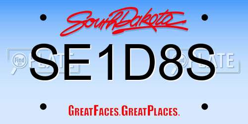 SE1D8S South Dakota License Plate