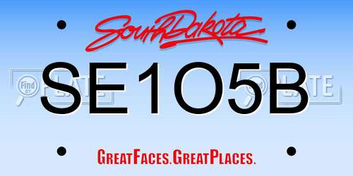 SE1O5B South Dakota License Plate