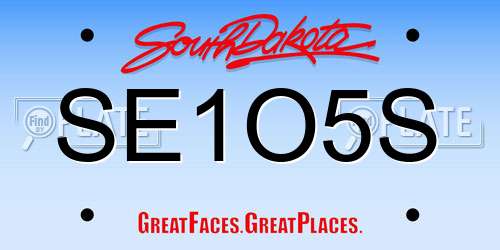 SE1O5S South Dakota License Plate