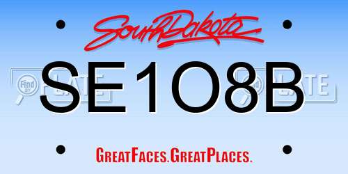 SE1O8B South Dakota License Plate