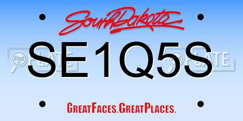 SE1Q5S South Dakota License Plate