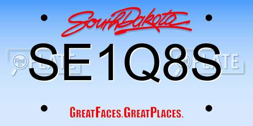 SE1Q8S South Dakota License Plate