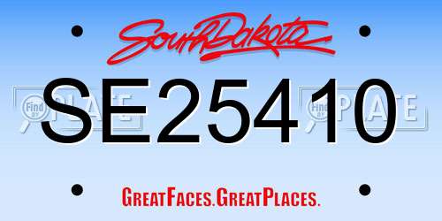SE25410 South Dakota License Plate