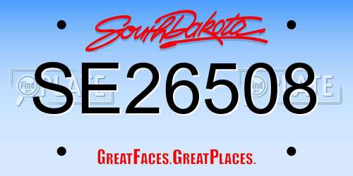 SE26508 South Dakota License Plate