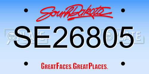 SE26805 South Dakota License Plate
