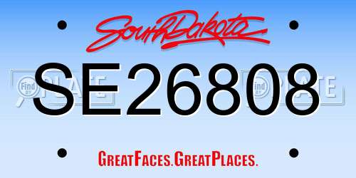 SE26808 South Dakota License Plate