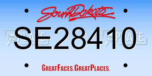SE28410 South Dakota License Plate