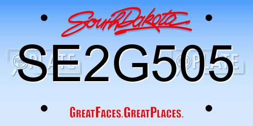 SE2G505 South Dakota License Plate