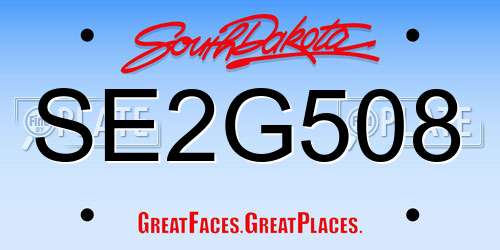 SE2G508 South Dakota License Plate